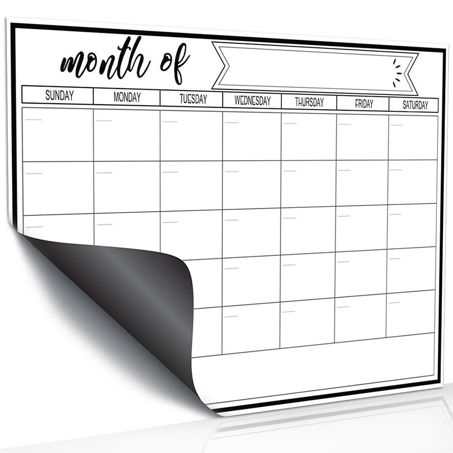 Dry Erase Weekly - สติกเกอร์ไวท์บอร์ดแม่เหล็กติดตู้เย็น, ปฏิทินวางแผนรายสัปดาห์รายเดือน, แผนภูมิงานบ้านแบบลบได้