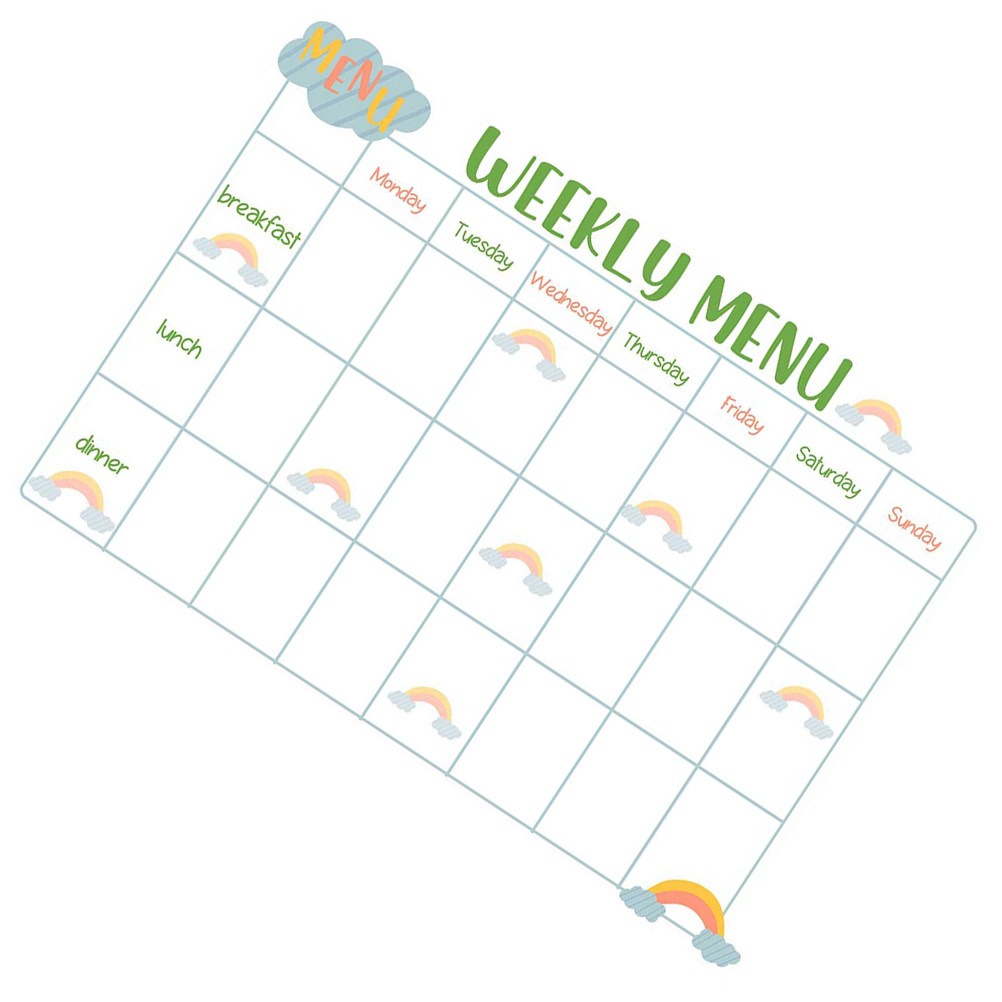 Dry Erase Weekly - กระดานไวท์บอร์ดวางแผนอาหารแบบติดตั้งบนตู้เย็น ลบได้ ใช้ซ้ำได้ สำหรับเขียนเมนูรายสัปดาห์และข้อความ สำหรับห้องครัวในบ้าน