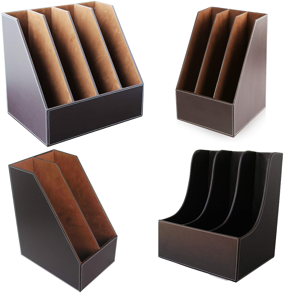 File Cabinet Lateral - XRHYY 2/3/4 สล็อต Simple Houseware หนังเดสก์ท็อปแนวตั้งแฟ้มโฟลเดอร์