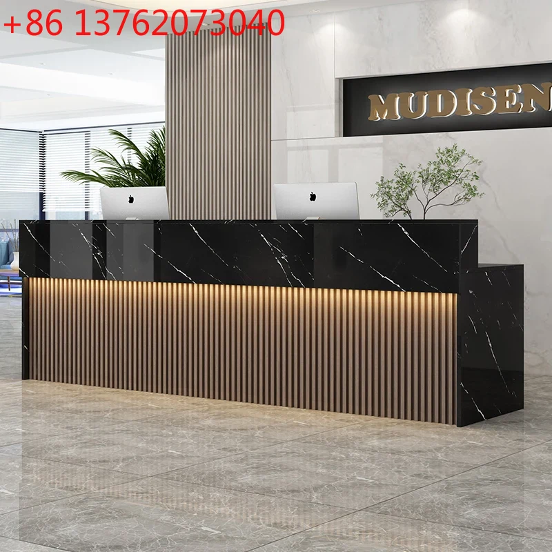 Office Furniture Center - เคาน์เตอร์ต้อนรับสไตล์อเมริกันเรโทร หรูหราสไตล์นอร์ดิก ศูนย์บริการลูกค้า เคาน์เตอร์ร้านค้า ตู้เก็บของ ร้านเสริมสวย