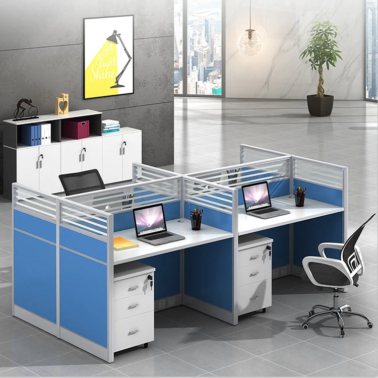Office Furniture Center - -สถานีทํางานเฟอร์นิเจอร์สํานักงานแบบโมดูลาร์พร้อมฉากกั้นโต๊ะทํางานพนักงานไม้สําหรับศูนย์บริการ
