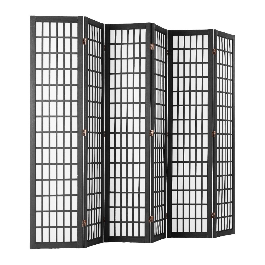 Partition Screen Divider - ฉากกั้นห้องแบบญี่ปุ่น 6 แผง พับได้ ใช้ในร่ม แบ่งพื้นที่และตกแต่งห้อง