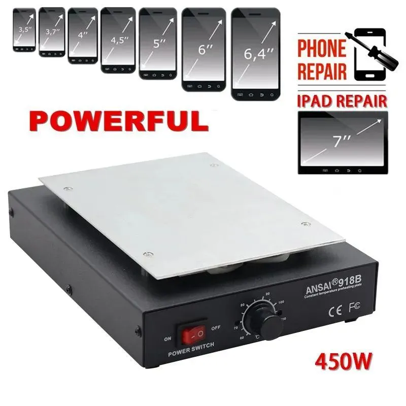 Partition Screen Divider - 450W ทนทาน 7 นิ้วโทรศัพท์แยกหน้าจอ LCD,ดูดสม่ําเสมอ,ถอดซ่อมโทรศัพท์เครื่องอุณหภูมิความร้อน 0