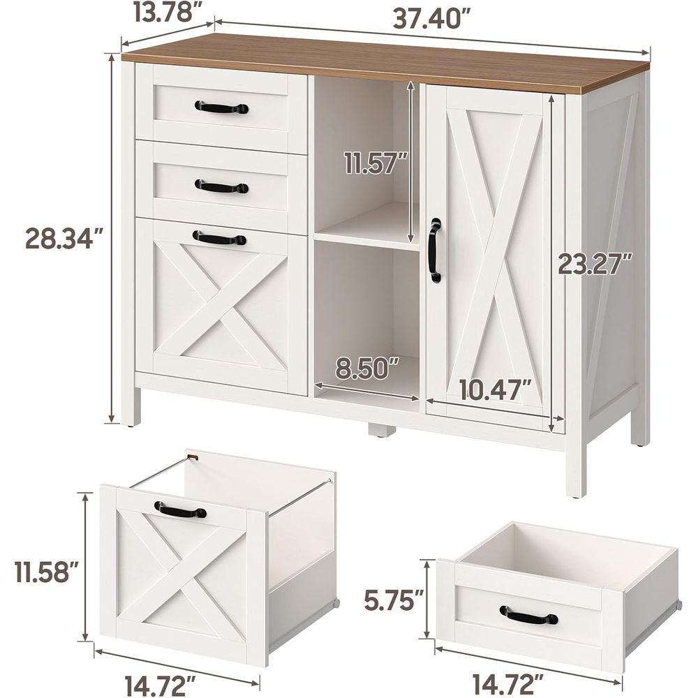 ตู้เก็บเอกสารสีขาวแบบมีล้อเลื่ - File Cabinet Lateral บทวิจารณ์และราคา