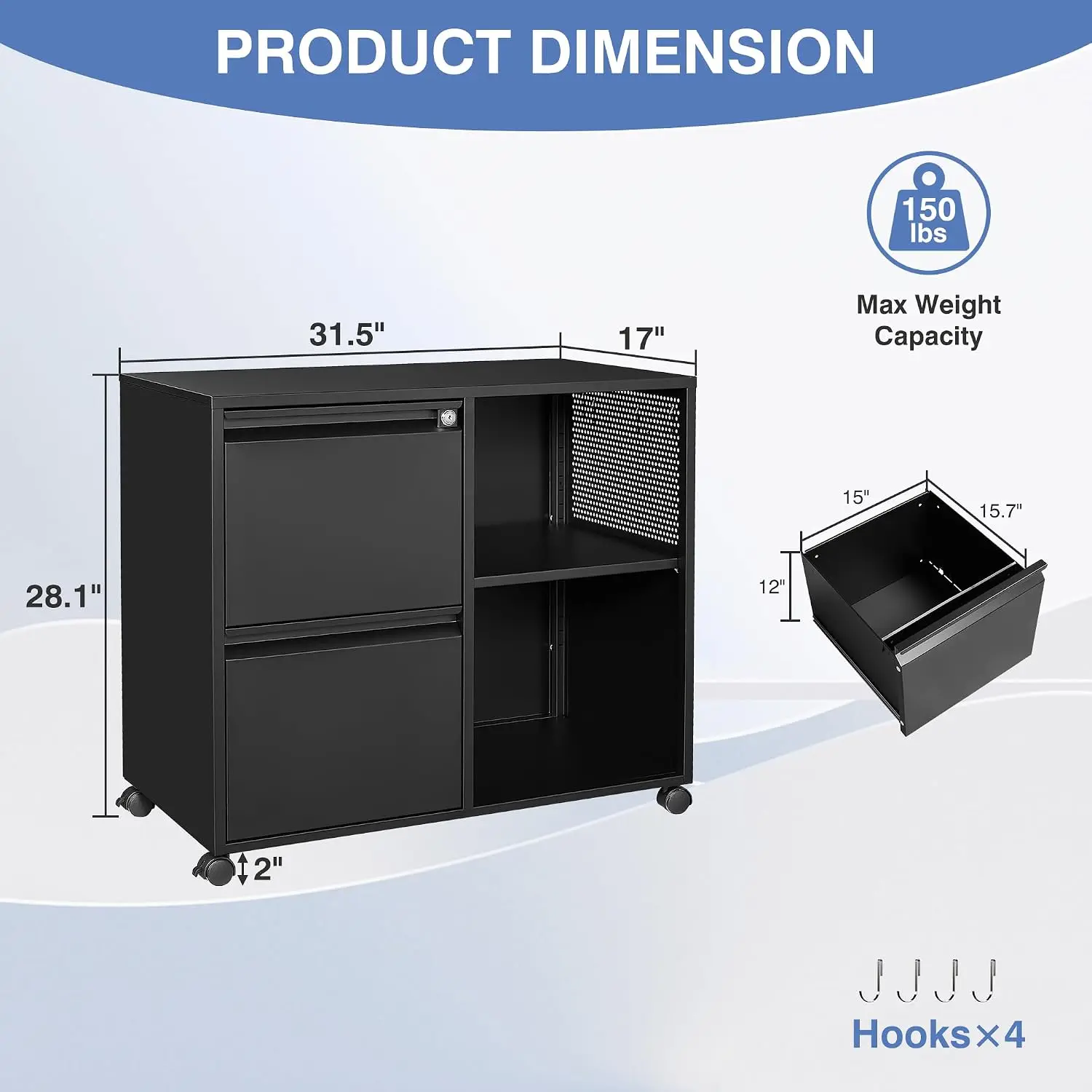 ตู้เก็บเอกสาร BestsellerMobile - File Cabinet Lateral บทวิจารณ์และราคา