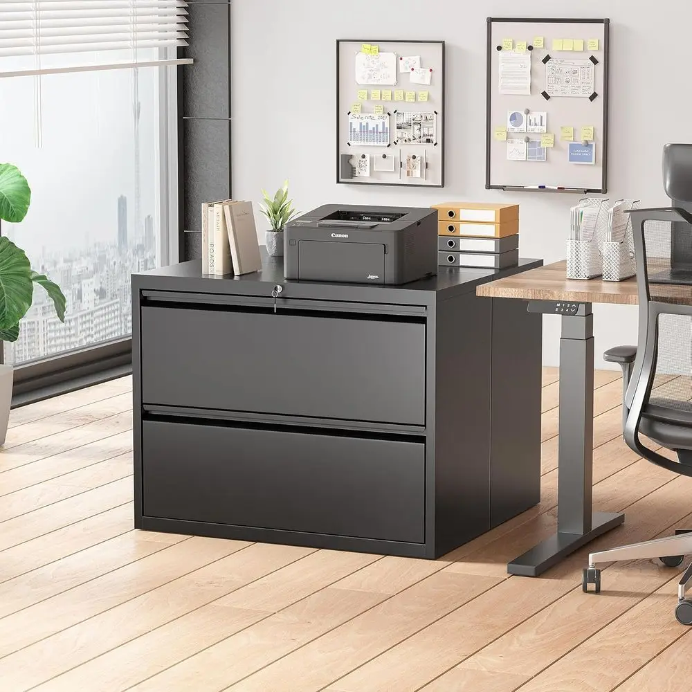 ตู้เก็บเอกสารสีดำแบบมีล็อค ทำจ - File Cabinet Lateral บทวิจารณ์และราคา