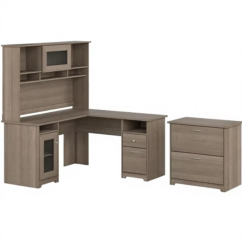 โต๊ะทำงานรูปตัว L พร้อมตู้เก็บ - File Cabinet Lateral บทวิจารณ์และราคา