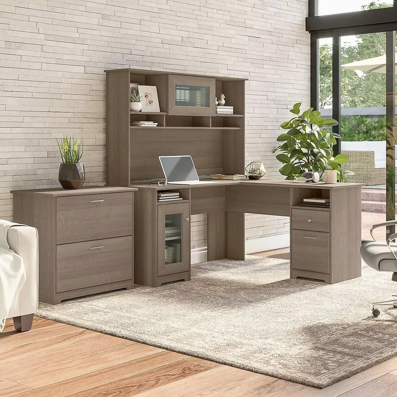 โต๊ะทำงานรูปตัว L พร้อมตู้เก็บ - File Cabinet Lateral บทวิจารณ์และราคา