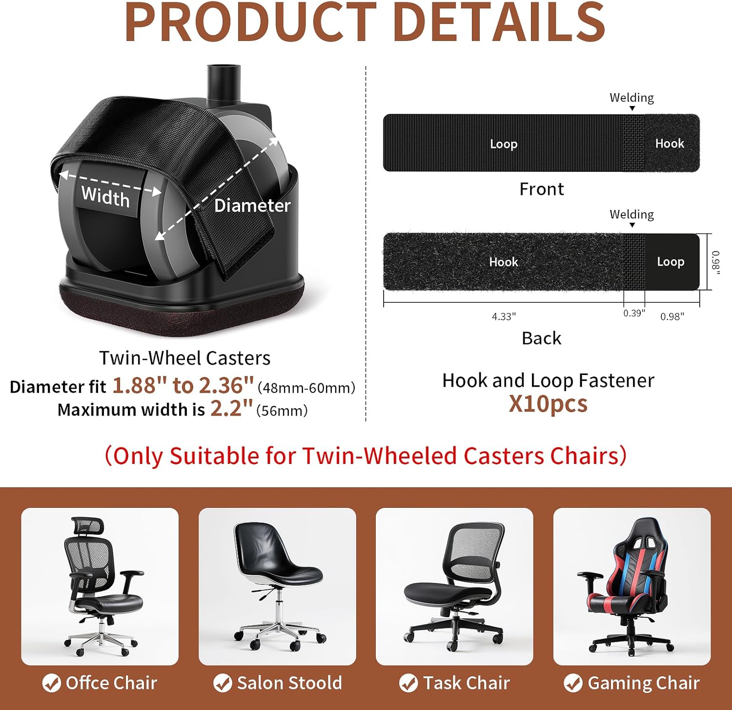 แผ่นรองขาเก้าอี้ 5 ชิ้น แผ่นรอ - Office Furniture Warehouse บทวิจารณ์และราคา