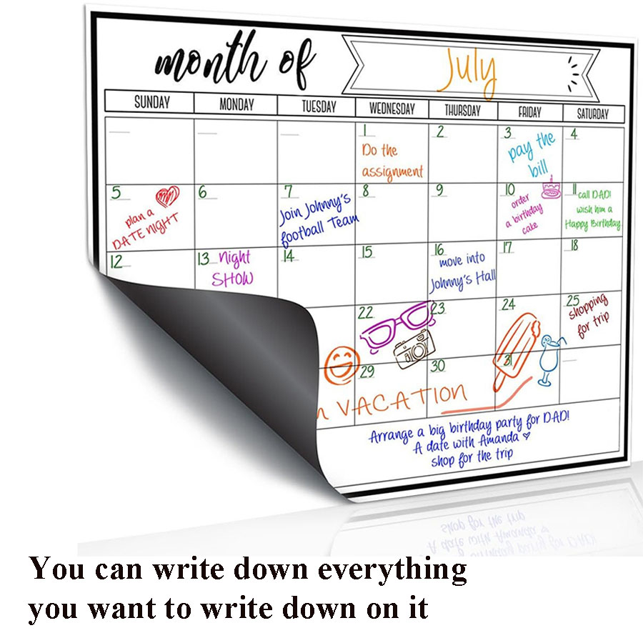 สติกเกอร์ไวท์บอร์ดแม่เหล็กติดต - Dry Erase Weekly บทวิจารณ์และราคา