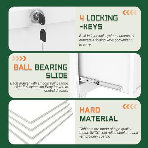 ตู้เก็บเอกสาร 4 ลิ้นชักพร้อมกุ - File Cabinet Lateral บทวิจารณ์และราคา