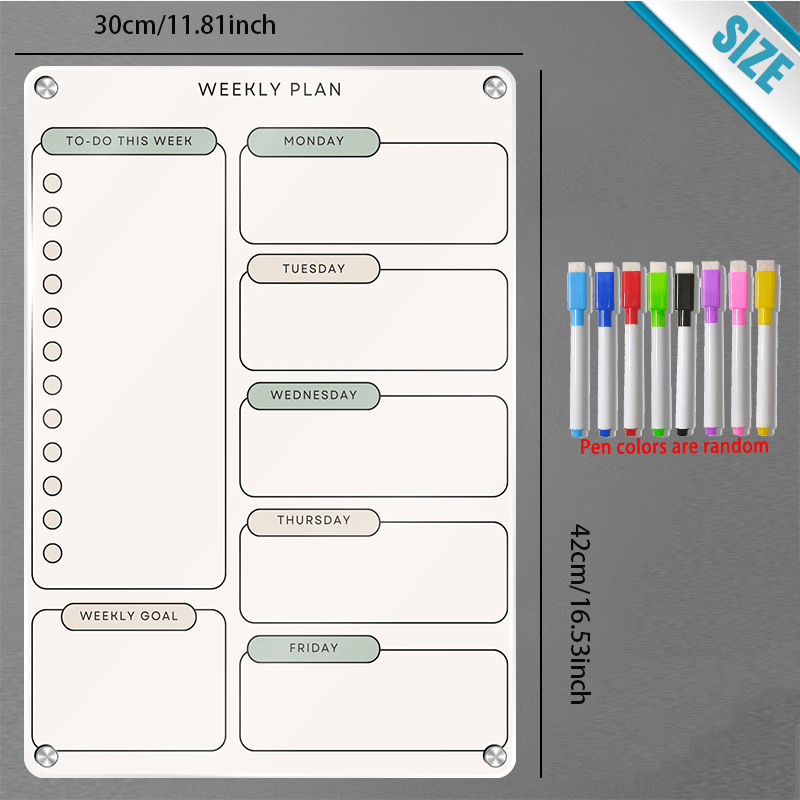 กระดานวางแผนรายสัปดาห์แบบแม่เห - Dry Erase Weekly บทวิจารณ์และราคา