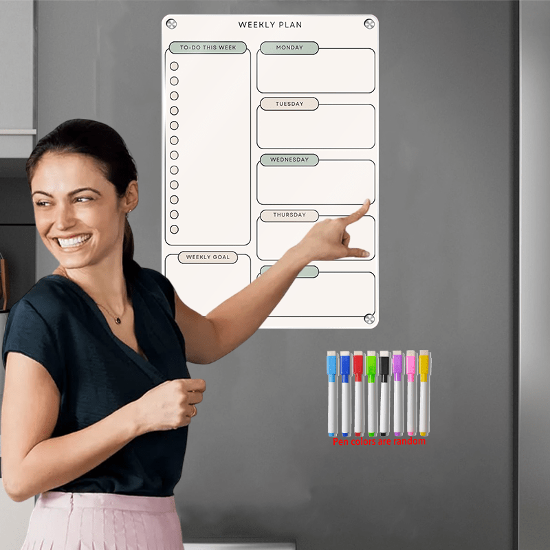 กระดานวางแผนรายสัปดาห์แบบแม่เห - Dry Erase Weekly บทวิจารณ์และราคา