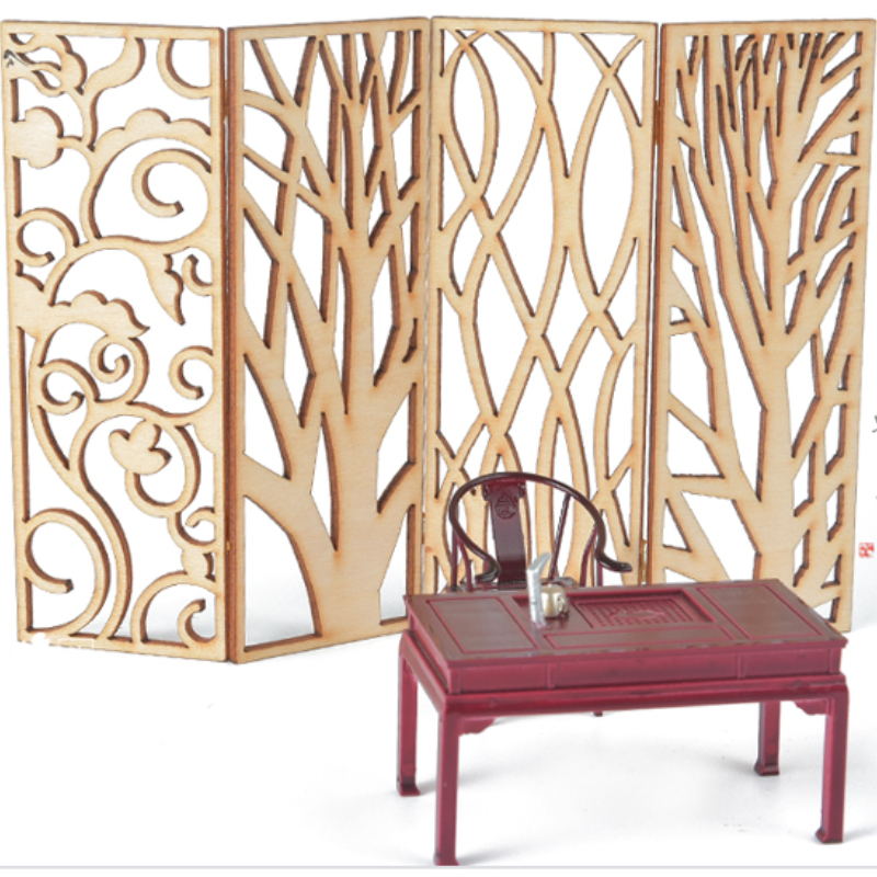 ฉากกั้นห้องไม้ขนาดเล็ก 4 ชิ้น  - Partition Screen Divider บทวิจารณ์และราคา
