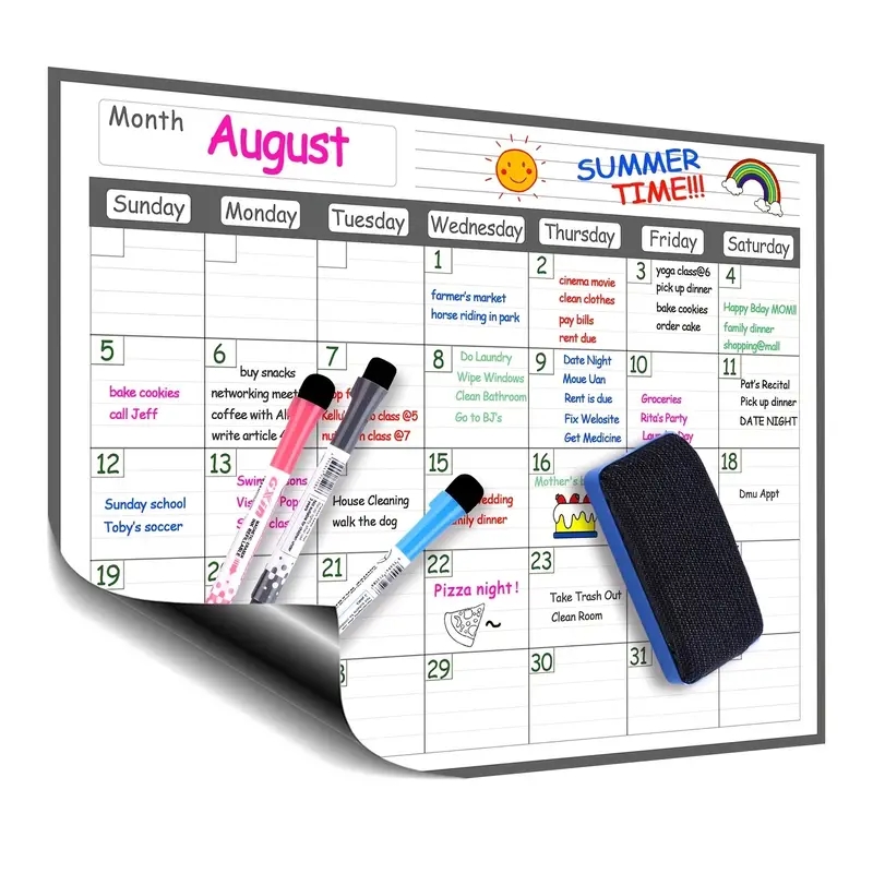 1ชุดแม่เหล็กตู้เย็นลบปฏิทิน12  - Dry Erase Weekly บทวิจารณ์และราคา
