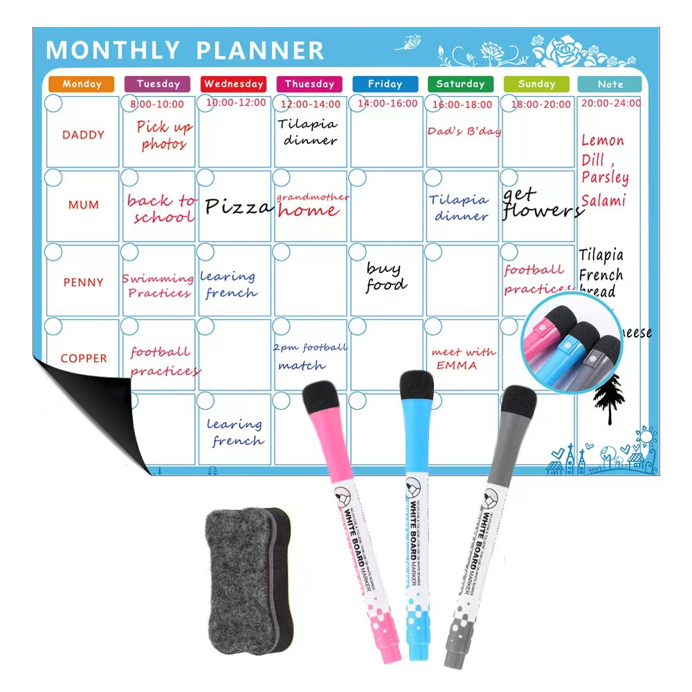 1ชุดแม่เหล็กตู้เย็นลบปฏิทิน12  - Dry Erase Weekly บทวิจารณ์และราคา