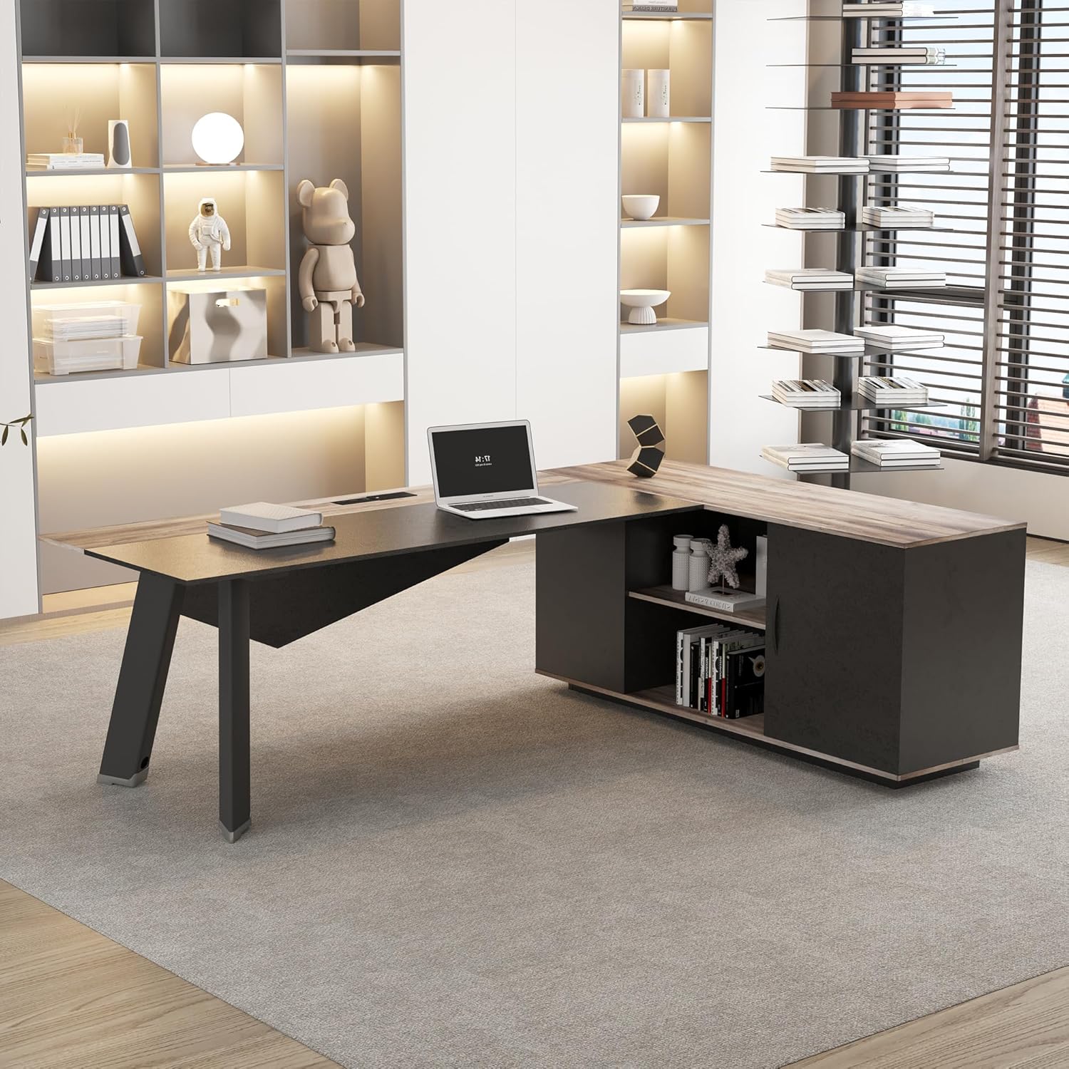 โต๊ะทำงานผู้บริหารรูปตัว L ขนา - File Cabinet Lateral บทวิจารณ์และราคา