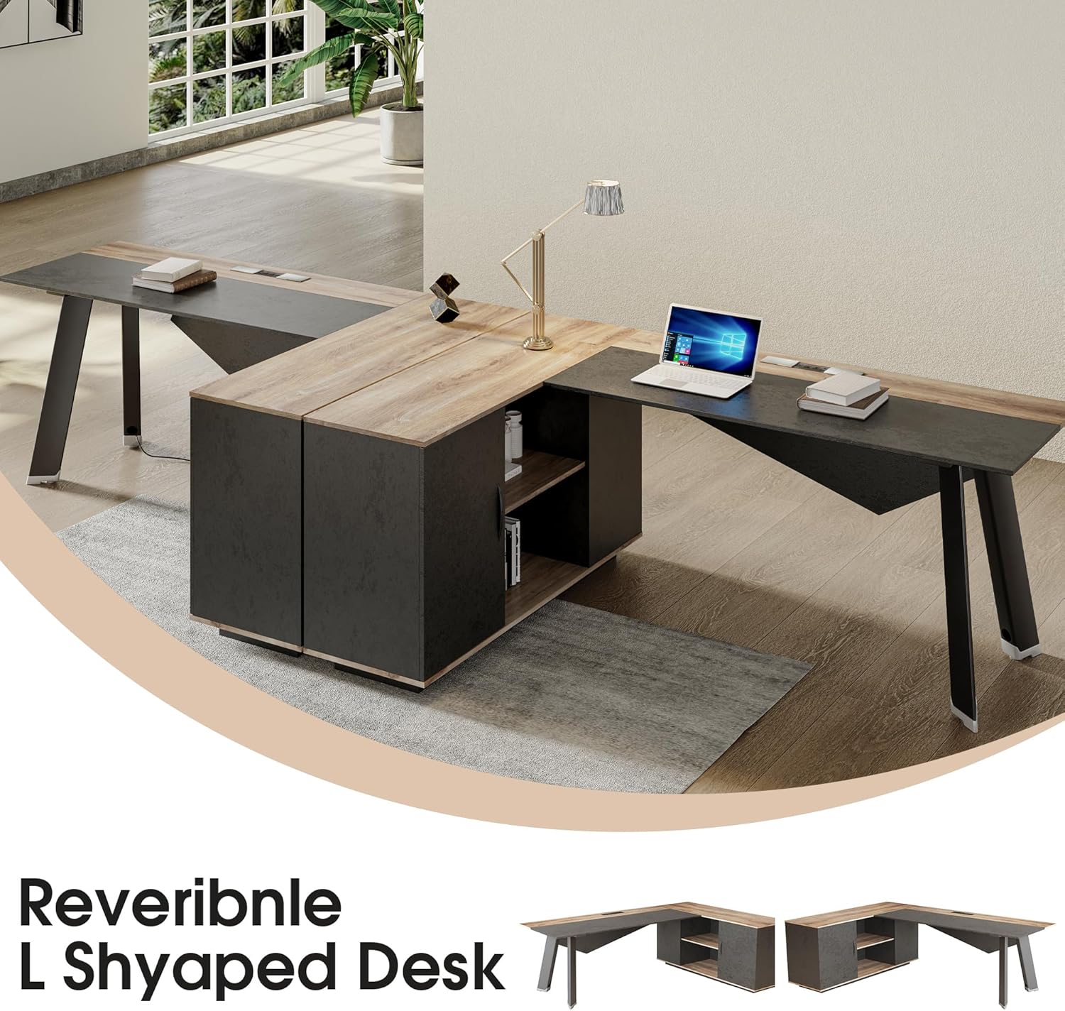 โต๊ะทำงานผู้บริหารรูปตัว L ขนา - File Cabinet Lateral บทวิจารณ์และราคา