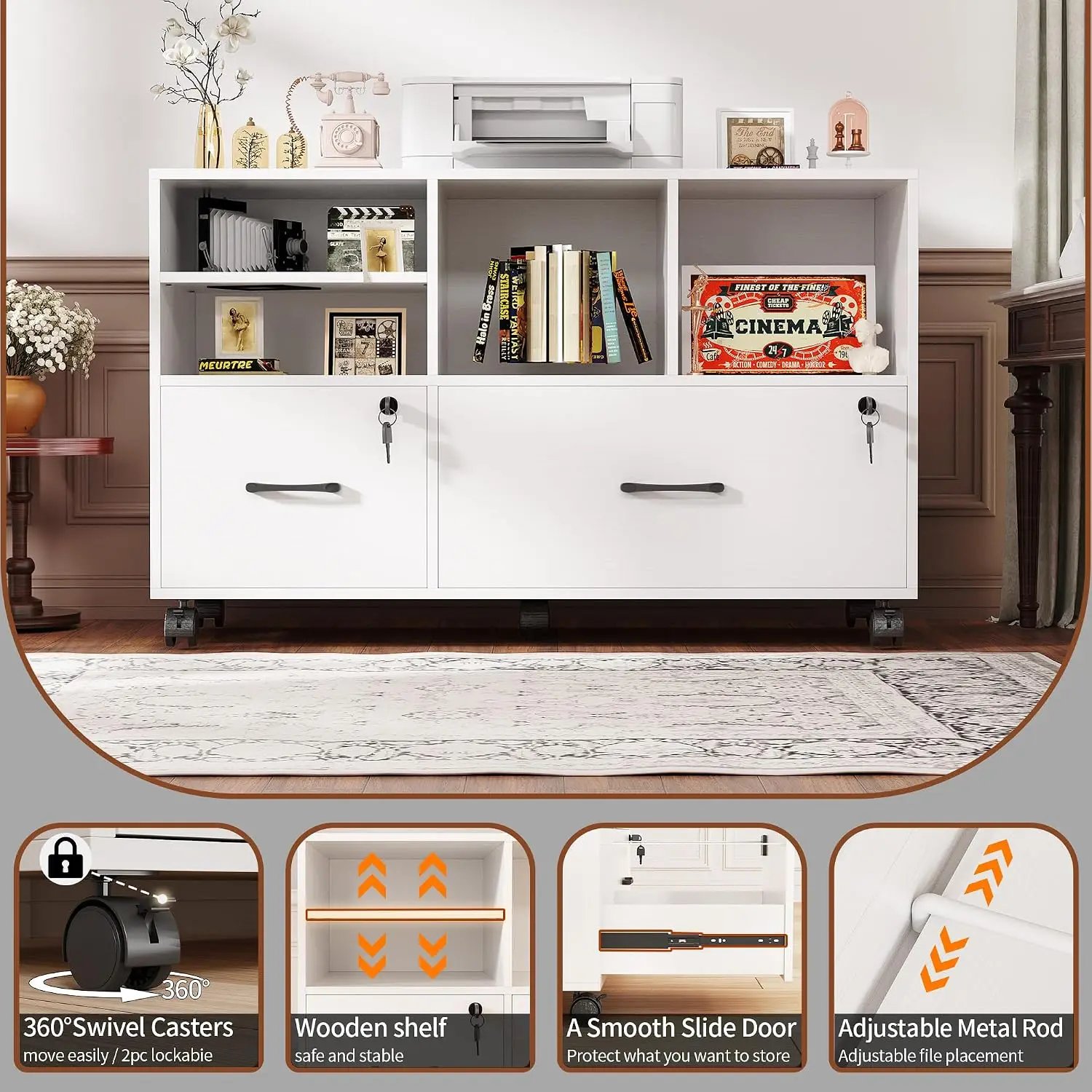 ตู้เก็บเอกสารแบบเคลื่อนที่ 2 ล - File Cabinet Lateral บทวิจารณ์และราคา