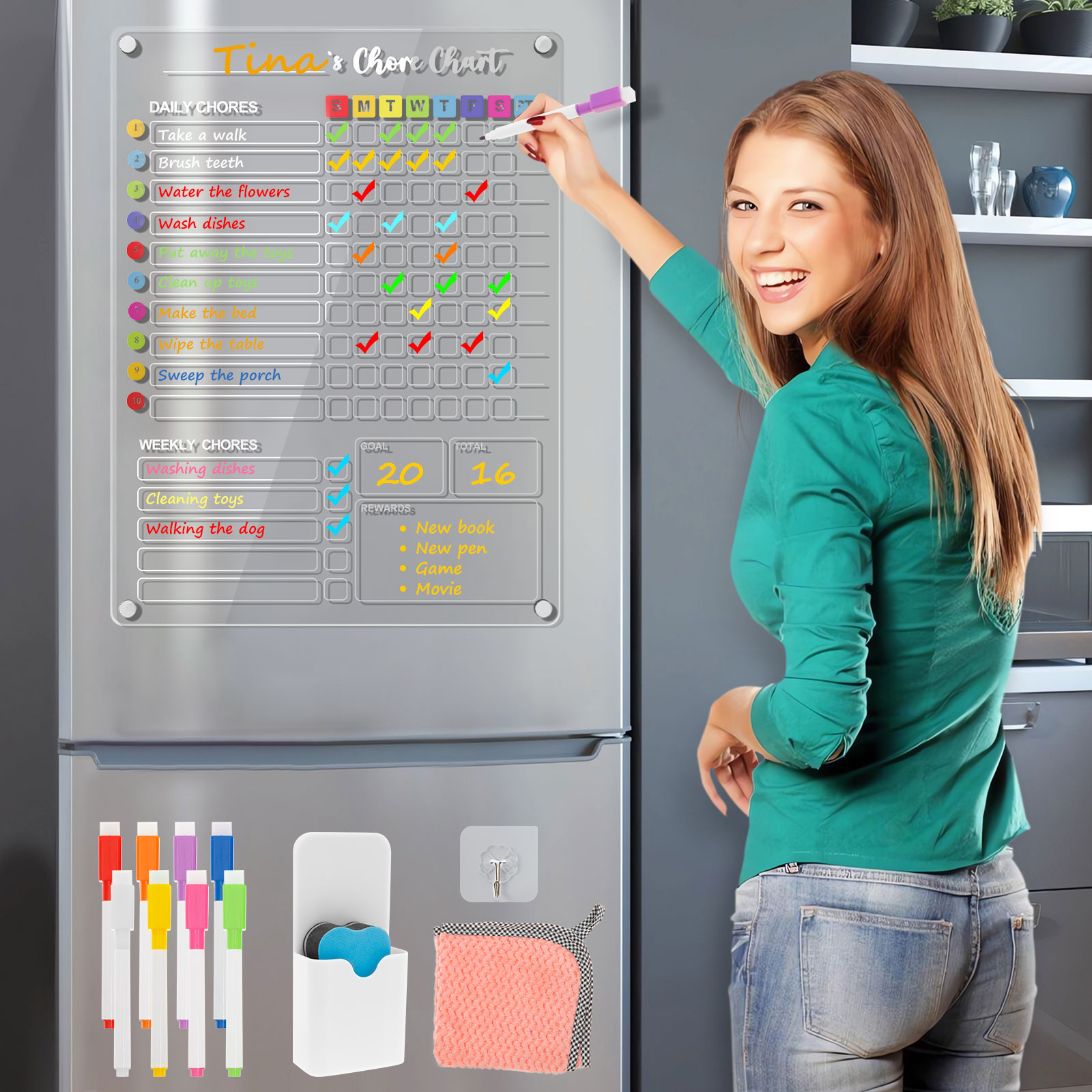 Magnetic Dry Erase Board Weekl - Dry Erase Weekly บทวิจารณ์และราคา