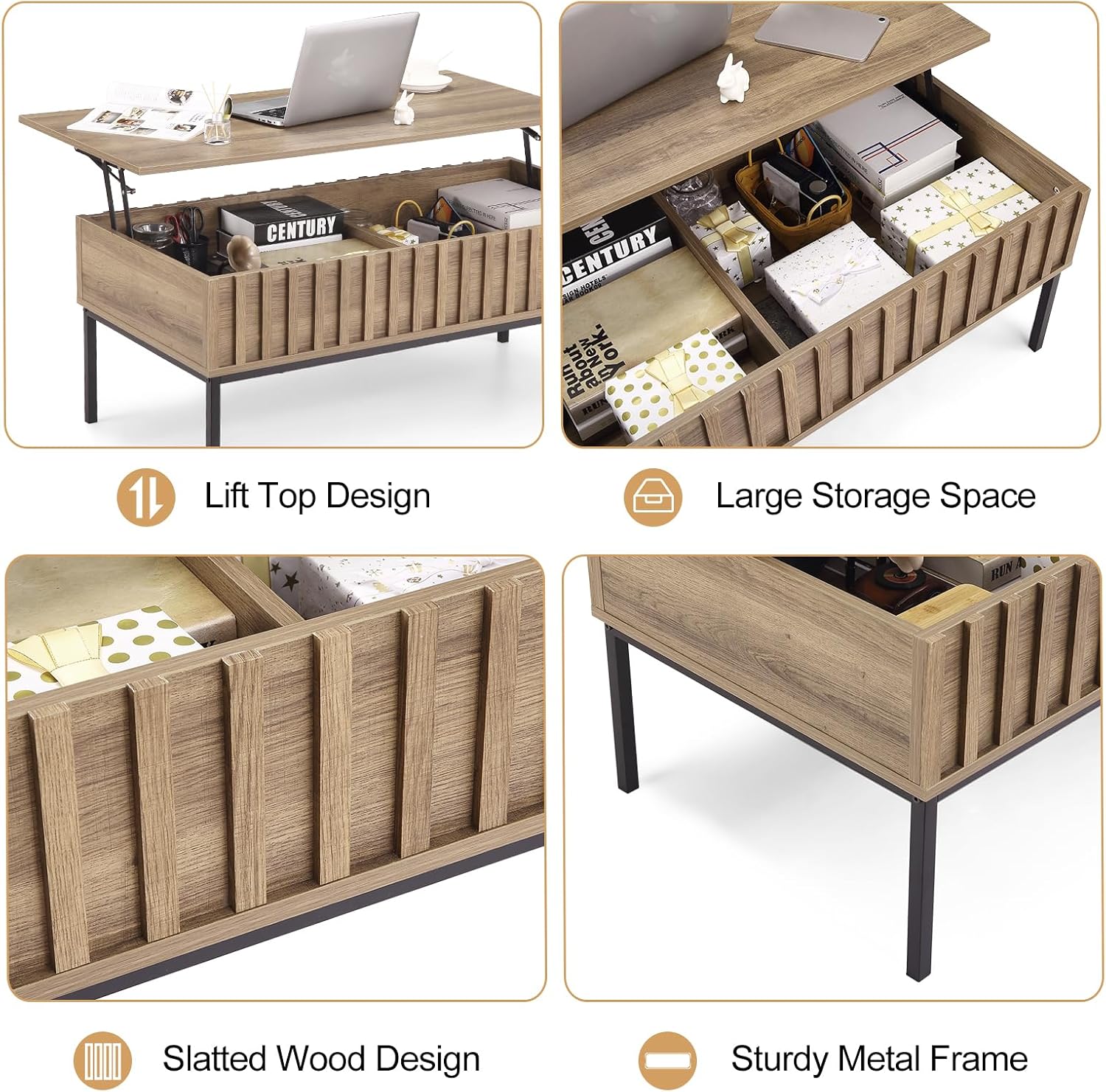 โต๊ะกาแฟไม้ยกสูงพร้อมช่องเก็บข - Office Furniture Center บทวิจารณ์และราคา