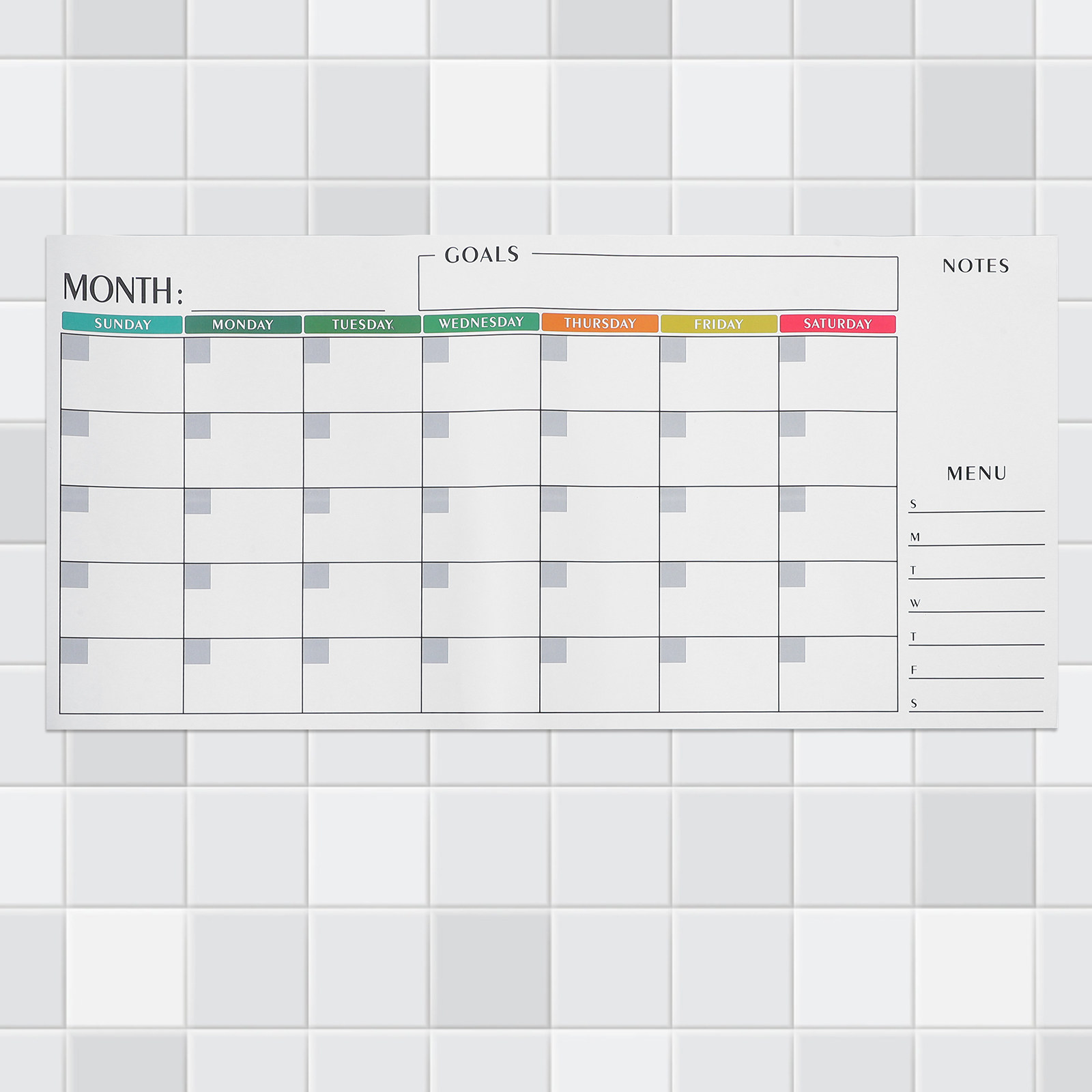 ปฏิทินติดผนังแบบมินิมอล กระดาน - Dry Erase Weekly บทวิจารณ์และราคา