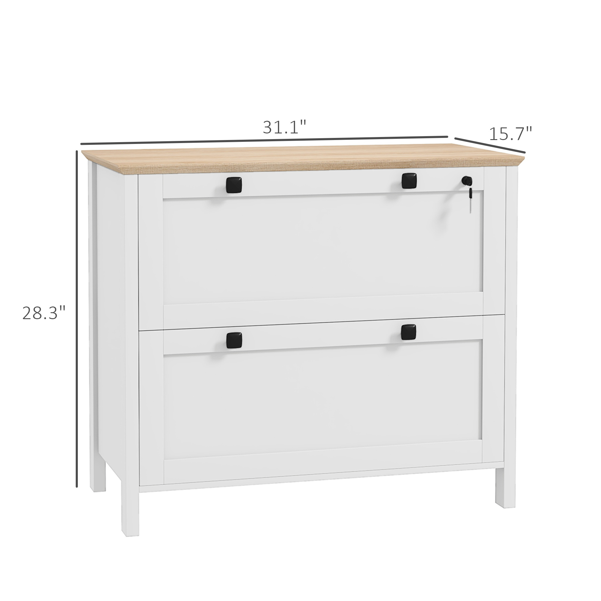 ตู้เก็บเอกสาร 2 ลิ้นชักพร้อมกุ - File Cabinet Lateral บทวิจารณ์และราคา