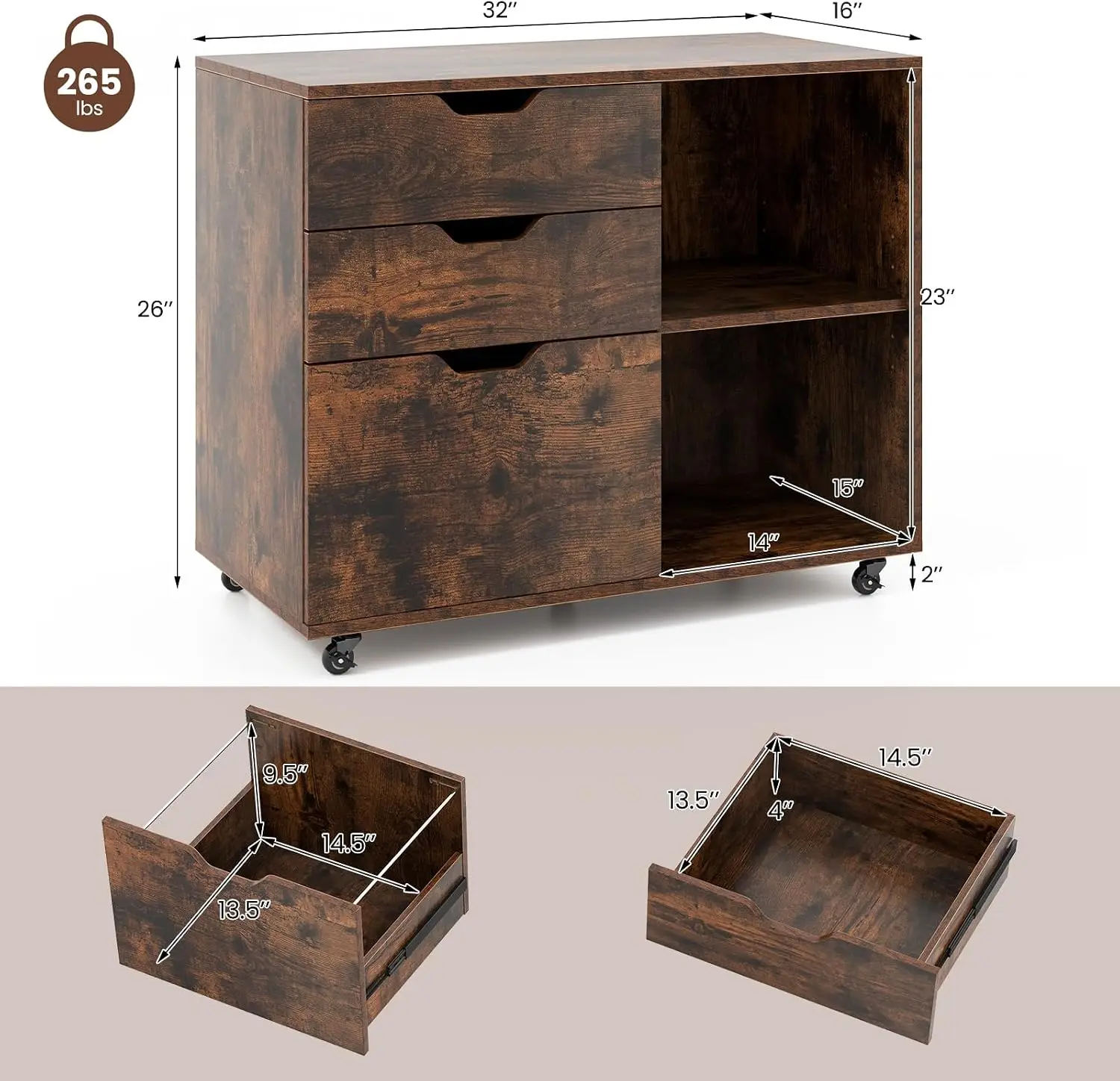 ตู้เก็บเอกสาร 3 ลิ้นชัก, ตู้วา - File Cabinet Lateral บทวิจารณ์และราคา