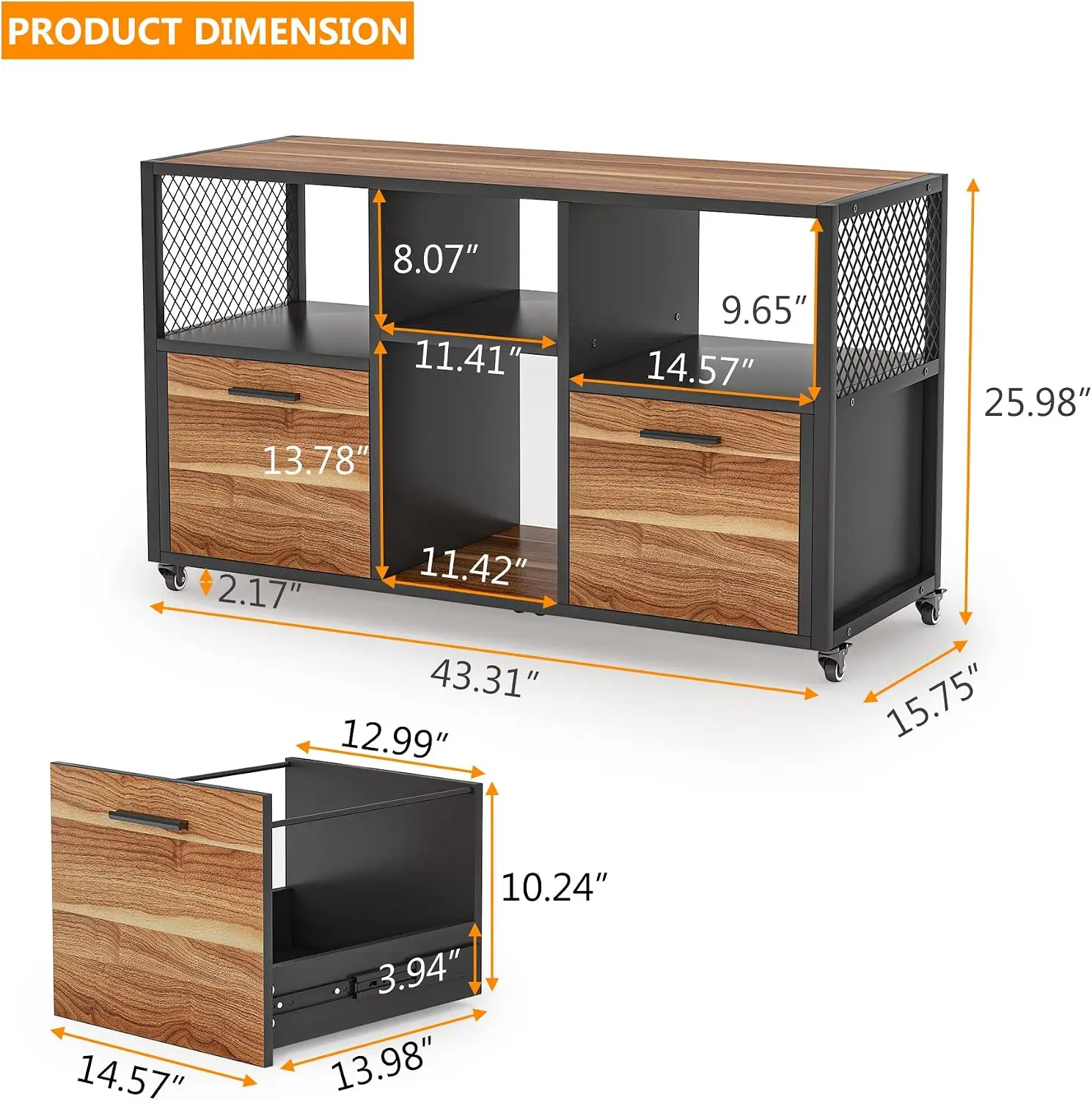ตู้เก็บเอกสารไม้แบบ 2 ลิ้นชัก, - File Cabinet Lateral บทวิจารณ์และราคา