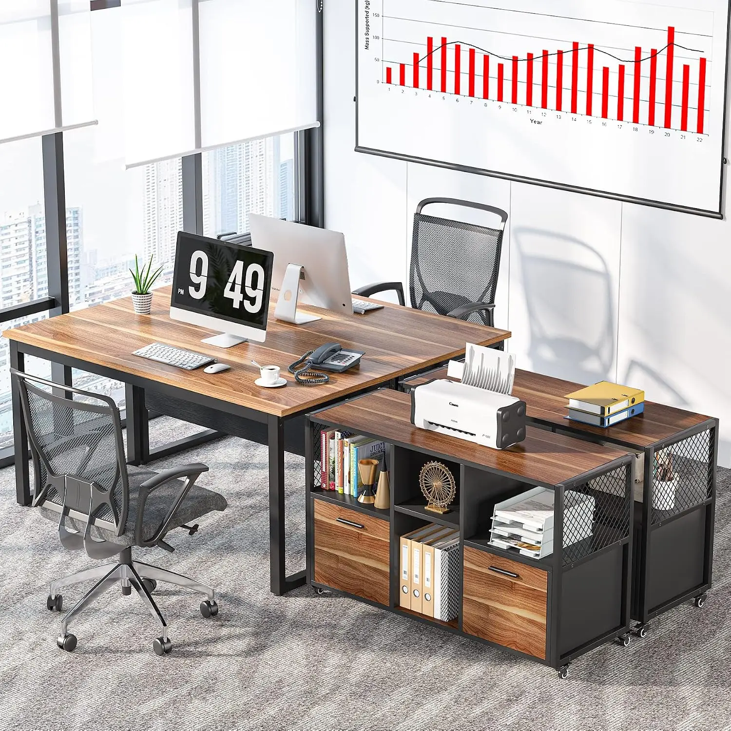 ตู้เก็บเอกสารไม้แบบ 2 ลิ้นชัก, - File Cabinet Lateral บทวิจารณ์และราคา